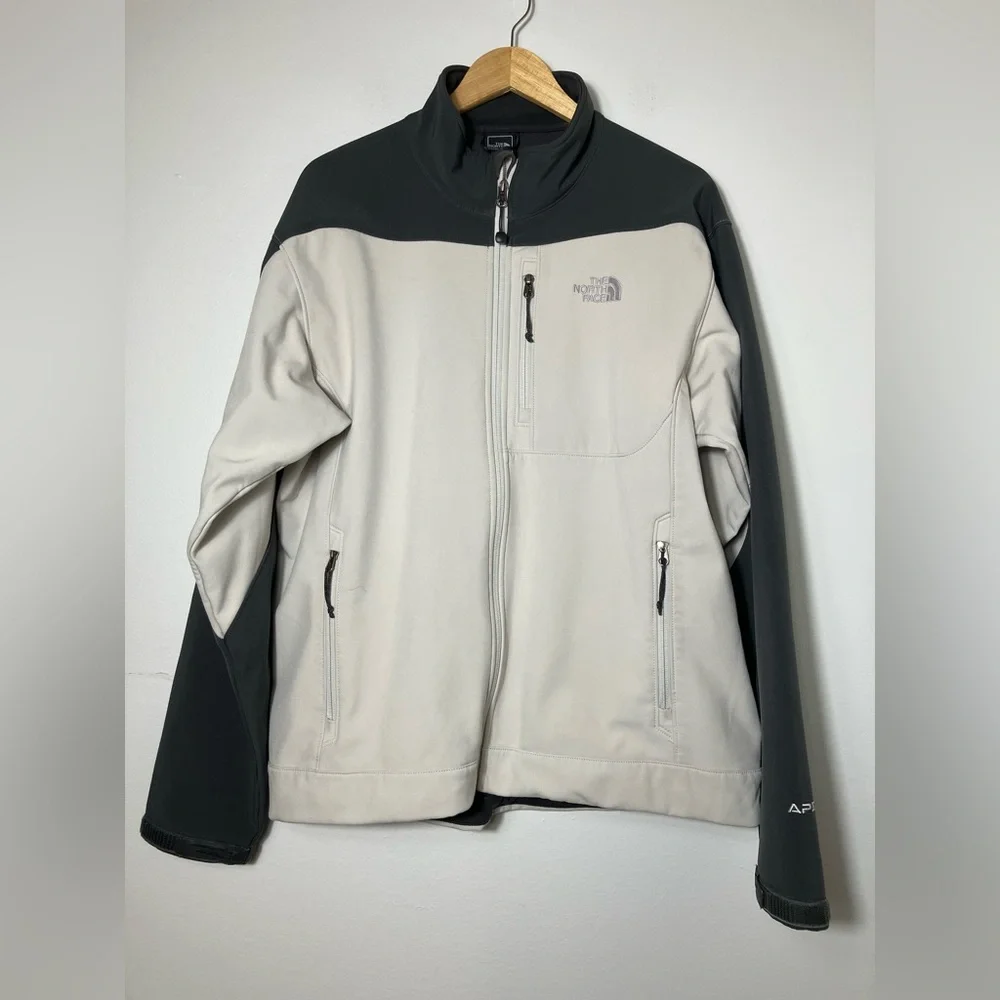 The North Face apex Jacket sz L Nylon Full Zip Gray/black Outdoor Hiking Fall
